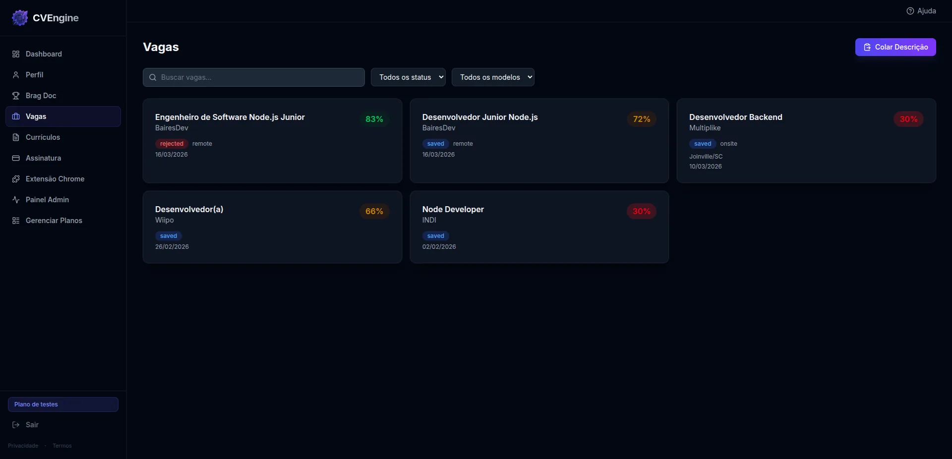 CVEngine - Vagas