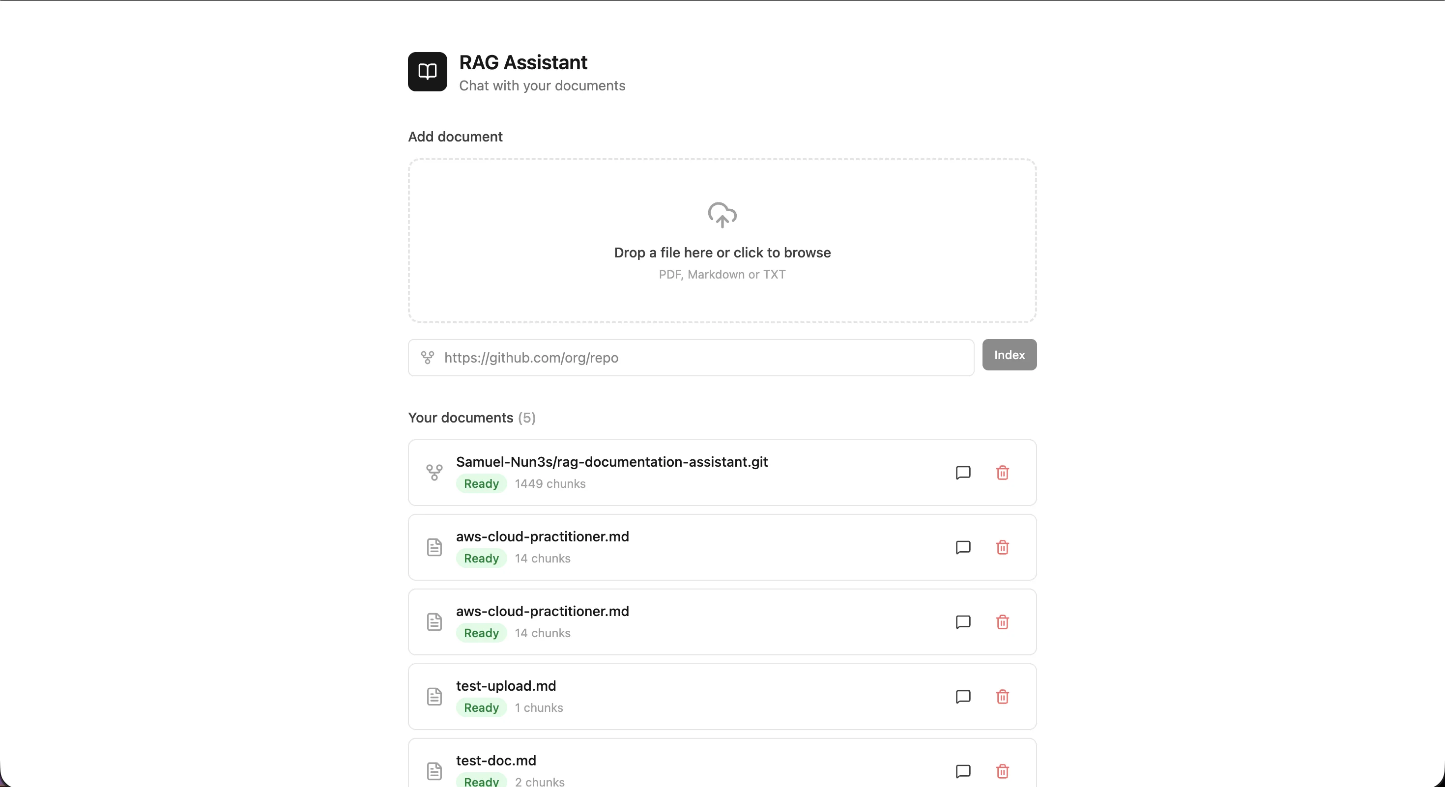 RAG Document Assistant - Documentos
